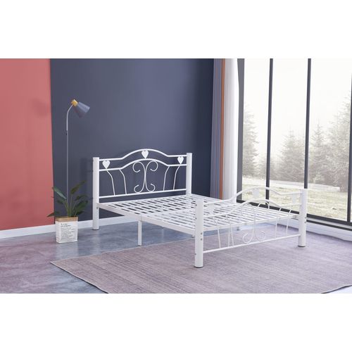 Lit Metal Hercule Blanc 140x190cm