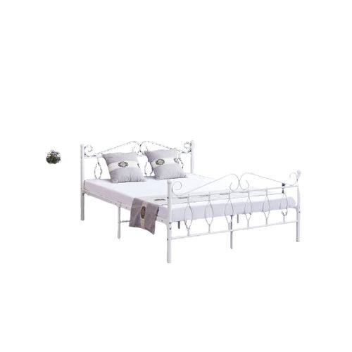 Lit 2 Places Julie En Métal – 140x190 Cm Avec Sommier Inclus