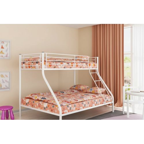 Lit Superposé 3 Places 2+1 Métal Costo Sommier Inclus Blanc