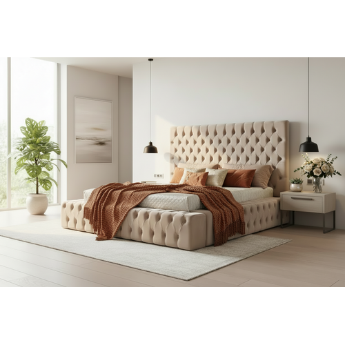 Cadre De Lit Double En Velours 180x200 Cm Royal