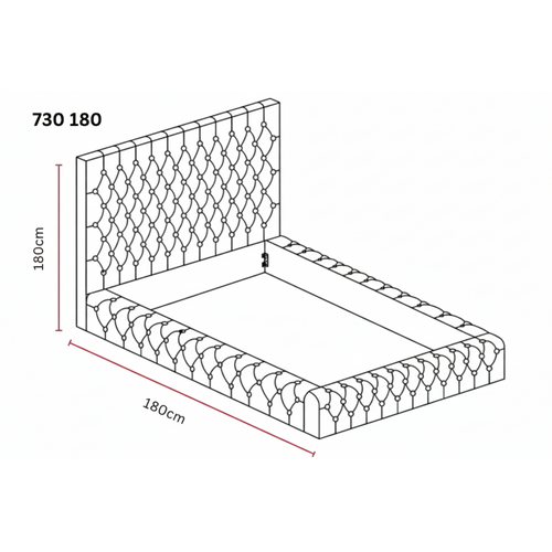 Cadre De Lit Double En Velours 180x200 Cm Royal