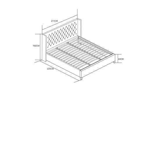 Lit Double 180x200 Cm Princesse Velours Sommier Inclus