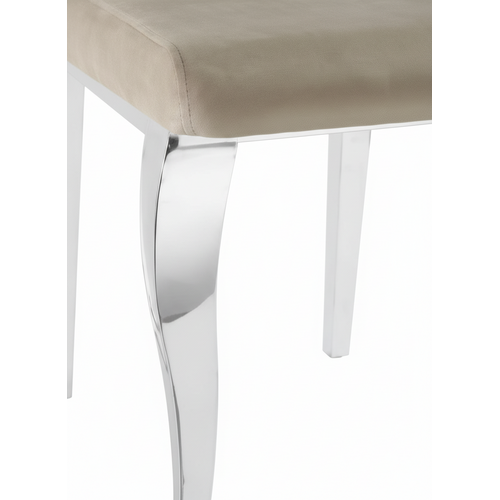 Lot De 6 Chaises Baroque Louis Chrome Velours Moka