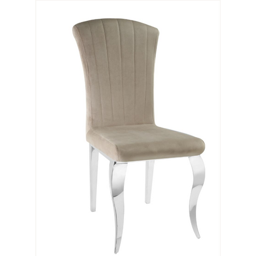 Lot De 6 Chaises Baroque Louis Chrome Velours Moka