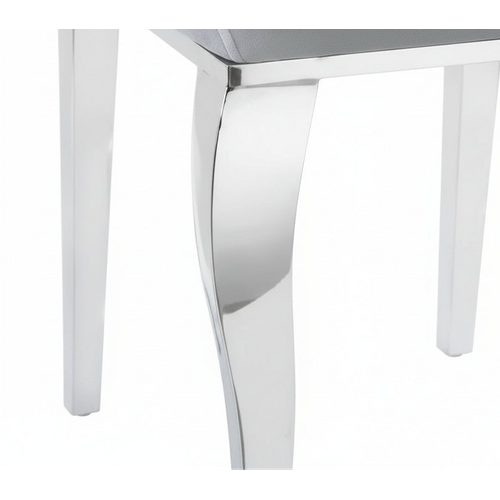 Lot De 6 Chaises Baroque Louis Chrome Velours Gris