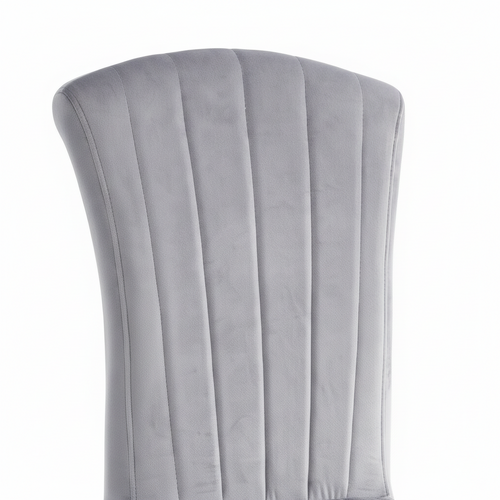 Lot De 6 Chaises Baroque Louis Chrome Velours Gris