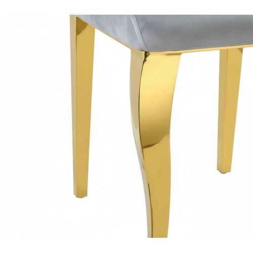 Lot De 6 Chaises Baroque Louis Gold Velours Gris