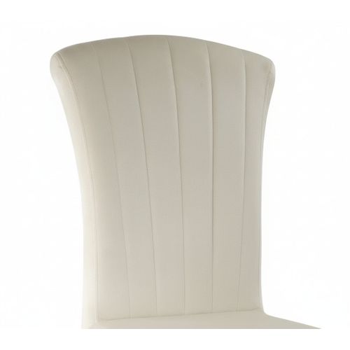 Lot De 6 Chaises Baroque Louis Chrome Velours Beige