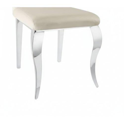 Lot De 6 Chaises Baroque Louis Chrome Velours Beige