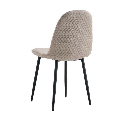 Lot De 4 Chaises Scandinave Alveole Métal Noir