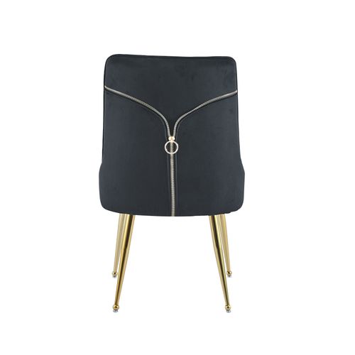 Lot De Chaises Luxury Zip En Velours Pieds Gold