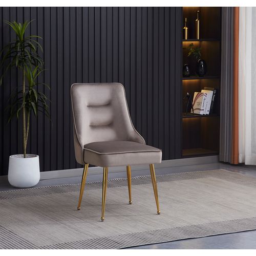 Lot De Chaises Luxury Zip En Velours Pieds Gold