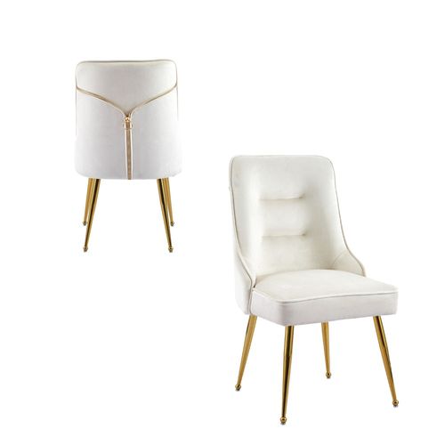 Lot De Chaises Luxury Zip En Velours Pieds Gold