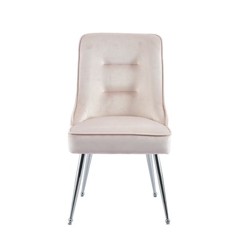 Lot De 2 Chaises Luxury Zip En Velours Pieds Chromés - Moka