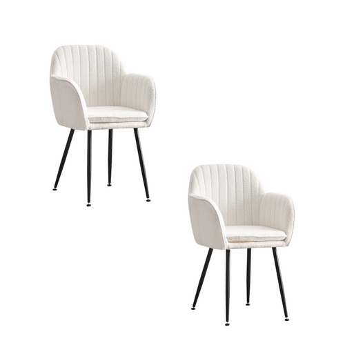 Lot De 2 Chaises Chic Kanvas En Velours Pieds Métal Noir