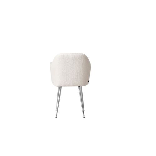 Lot De 2 Chaises Chic Kanvas En Velours Blanc Doudou Pieds Chromés