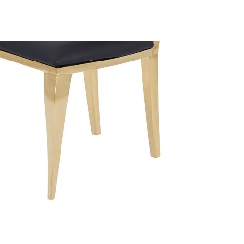 Lot De 4 Chaises Baroque Royal Gold Simili Noir