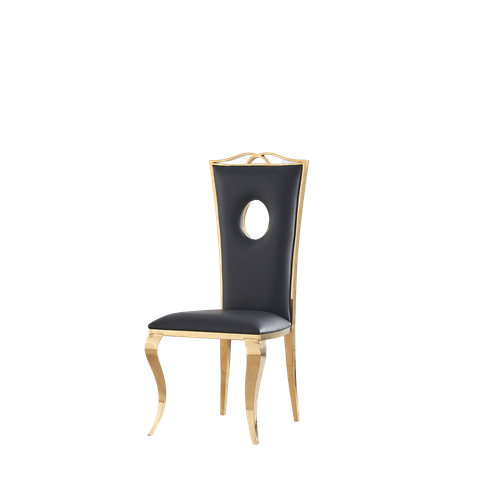Lot De 4 Chaises Baroque Royal Gold Simili Noir