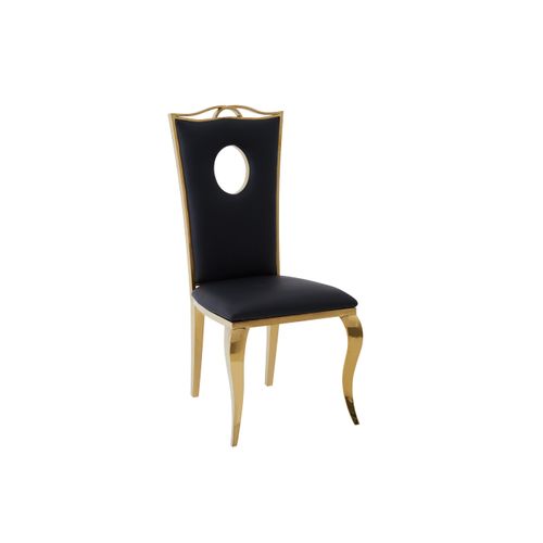 Lot De 4 Chaises Baroque Royal Gold Simili Noir
