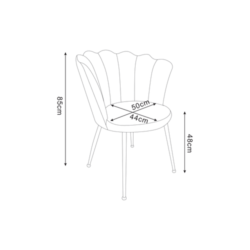 Lot De Chaises Nymphea Pieds Métal Noir Assise Velours