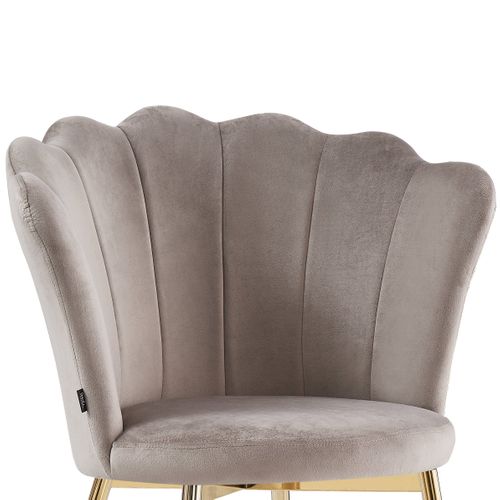 Lot De 2 Chaises Nymphea Pieds Gold Assise Velours Moka