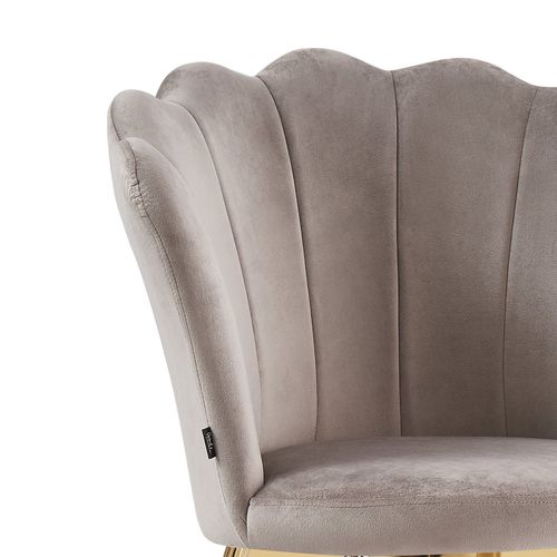 Lot De 2 Chaises Nymphea Pieds Gold Assise Velours Moka