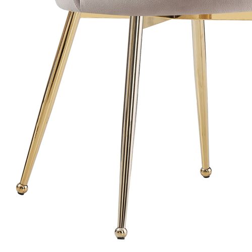 Lot De 2 Chaises Nymphea Pieds Gold Assise Velours Moka