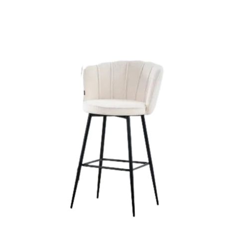 Lot De 2 Tabourets De Bar Nymphea Métal Noir En Velours
