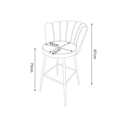 Lot De 2 Tabourets De Bar Nymphea Gold En Velours Beige