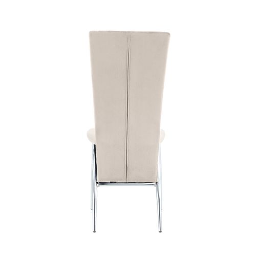 Lot De 6 Chaises Duna Chrome Velours Beige