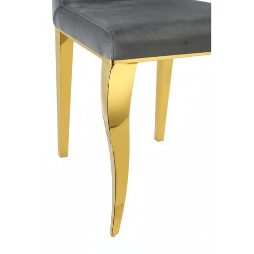 Lot De 6 Chaises Baroque Louis Gold Velours Anthracite