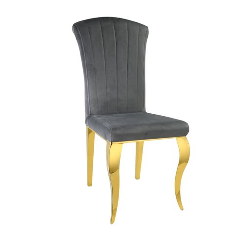 Lot De 6 Chaises Baroque Louis Gold Velours Anthracite