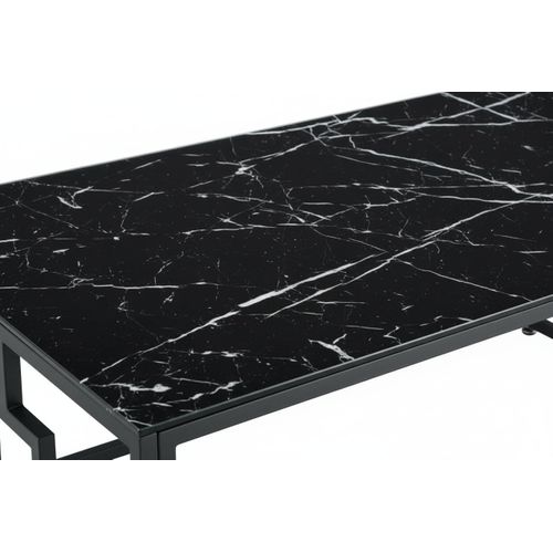 Table Basse Sophie  Pieds En Métal Noir 120 Cm - Marbré Noir