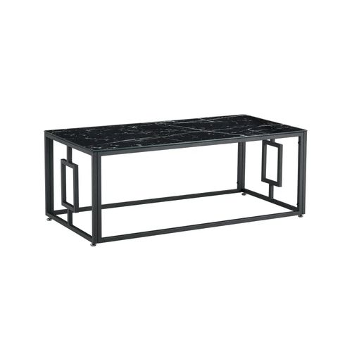 Table Basse Sophie  Pieds En Métal Noir 120 Cm - Marbré Noir