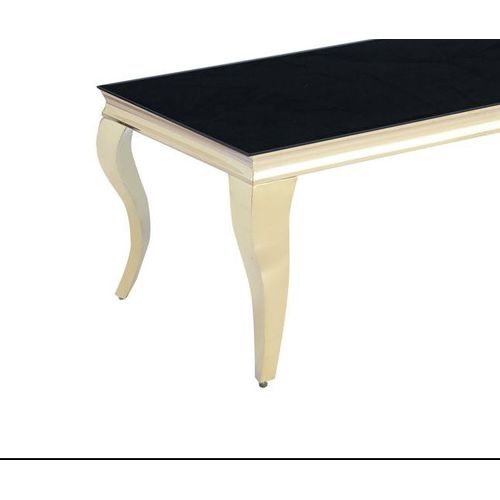 Table Basse Baroque Gold 120x60x45 Cm – Plateau Noir