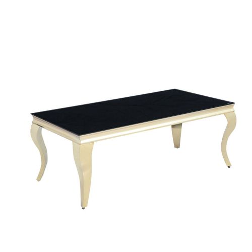 Table Basse Baroque Gold 120x60x45 Cm – Plateau Noir