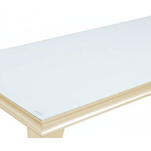 Table Basse Baroque Gold 120x60x45 Cm – Plateau Blanc
