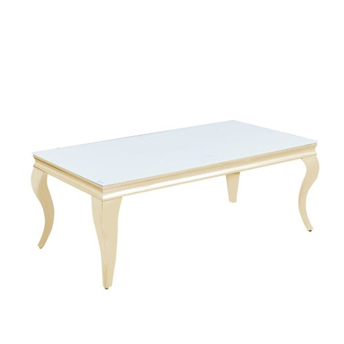 Table Basse Baroque Gold 120x60x45 Cm – Plateau Blanc