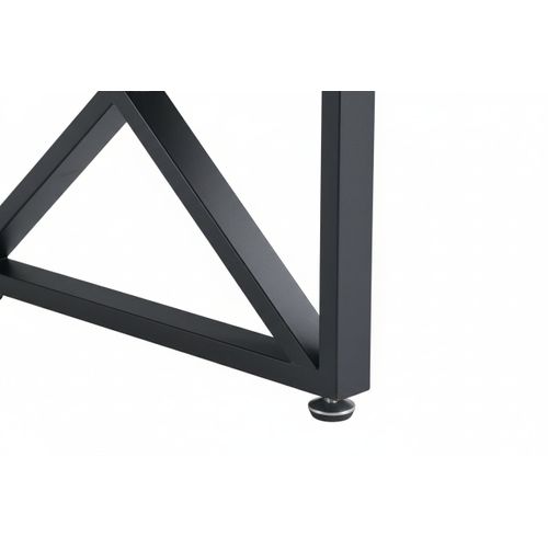 Table Basse Levanto Plateau Verre Trempé Marbré Blanc Structure Métal Noir 120x60x45cm