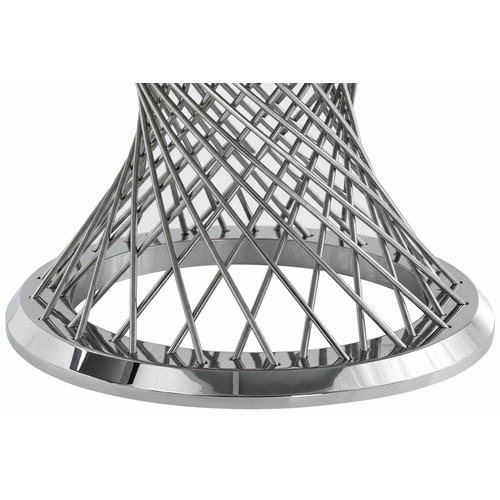 Table Basse Deluxe Ronde Plateau Verre Trempé Marbré Noir Structure Chrome D100x45cm