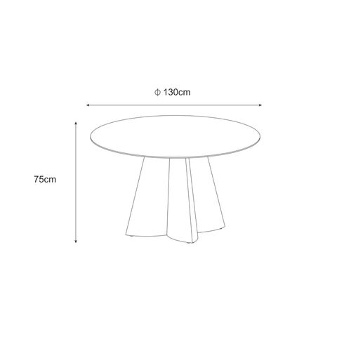 Table à Manger Capucine Gold Marbre Blanc