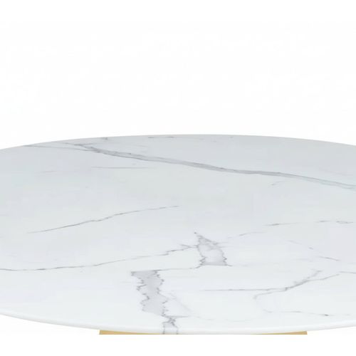 Table à Manger Capucine Gold Marbre Blanc