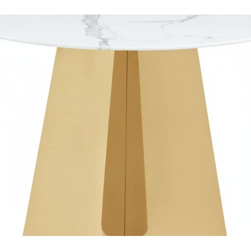 Table à Manger Capucine Gold Marbre Blanc