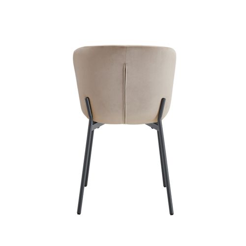 Lot De 4 Chaises Elen Métal Noir Velours