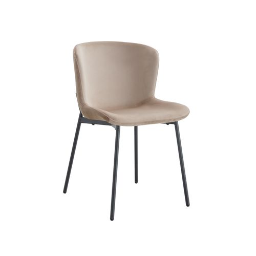 Lot De 4 Chaises Elen Métal Noir Velours