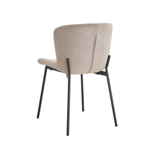 Lot De 4 Chaises Elen Métal Noir Velours