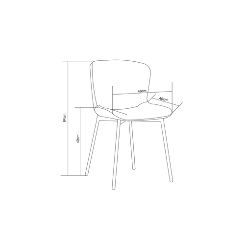 Lot De 4 Chaises Elen Métal Noir Velours