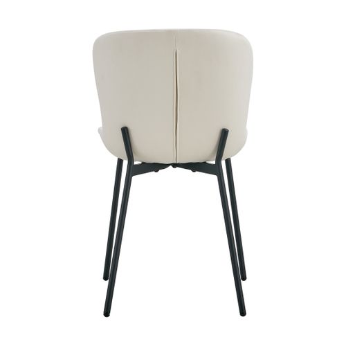 Lot De 4 Chaises Elen Métal Noir Velours