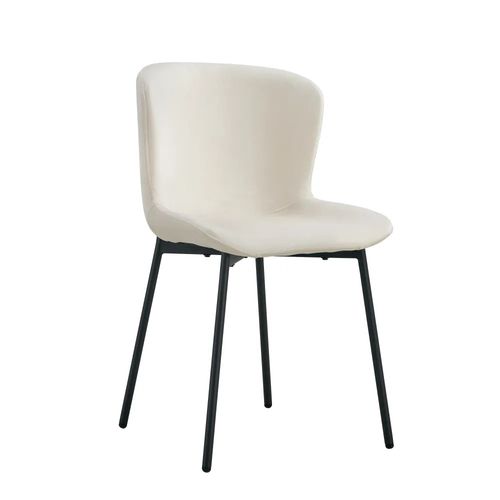 Lot De 4 Chaises Elen Métal Noir Velours