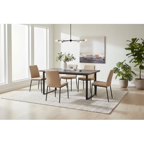 Table à Manger Bois Gris 160x90 Cm 4-6 Couverts Pied Métal – Belgrade